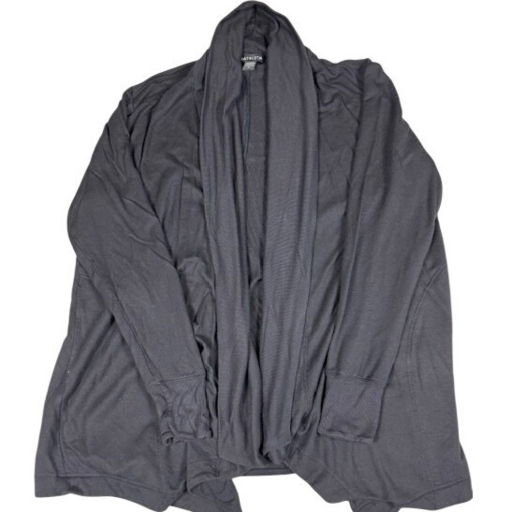 Athleta‎ Cardigan Womens Medium Black Pranayama Wrap Open Front Shawl 288085